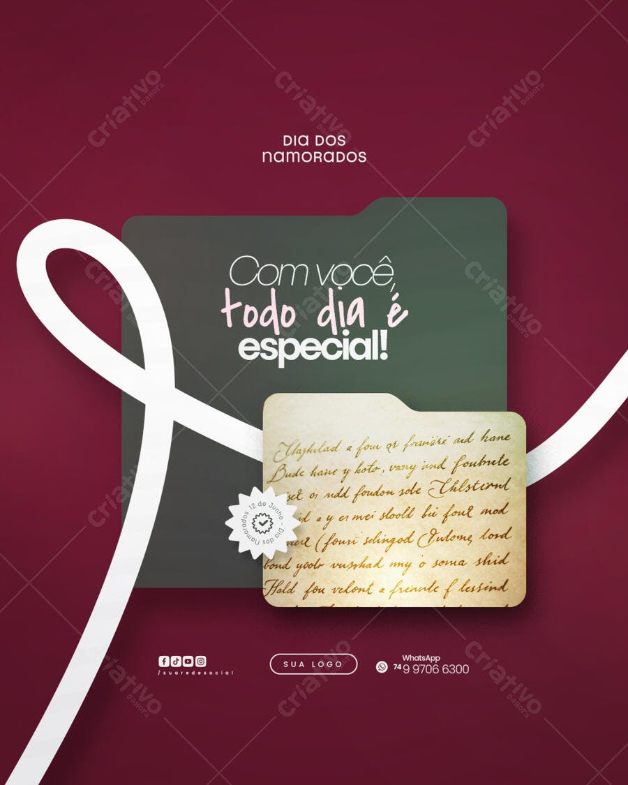 Post para o Dia dos Namorados PSD Editável