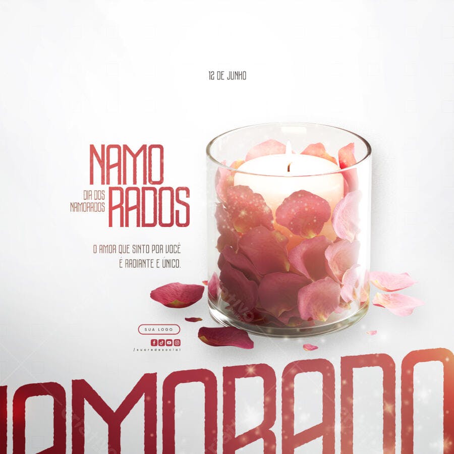 Flyer Dia dos Namorados 12 de Junho PSD Editável