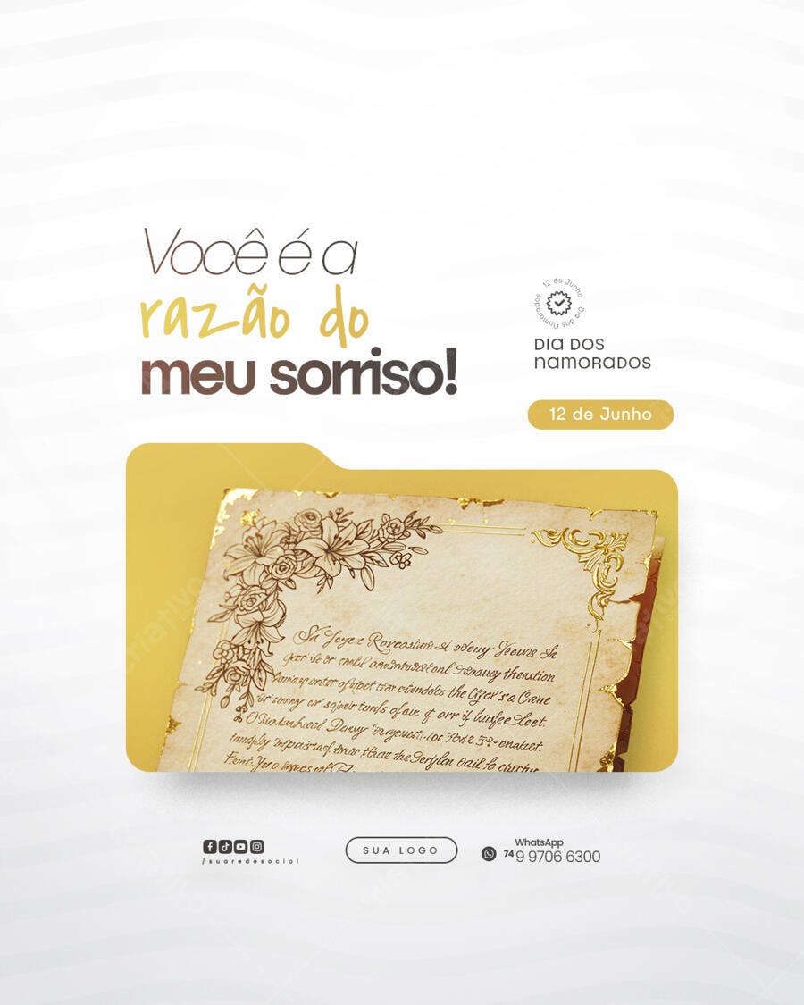 Post para o Dia dos Namorados PSD Editável