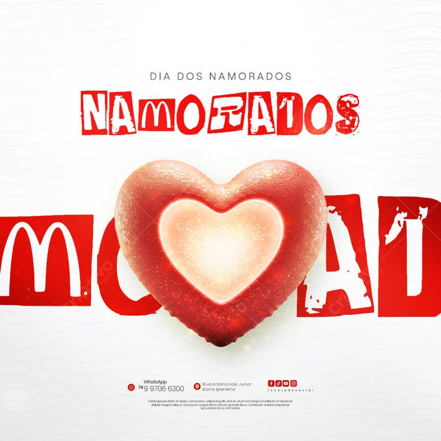 Flyer Dia dos Namorados PSD Editável