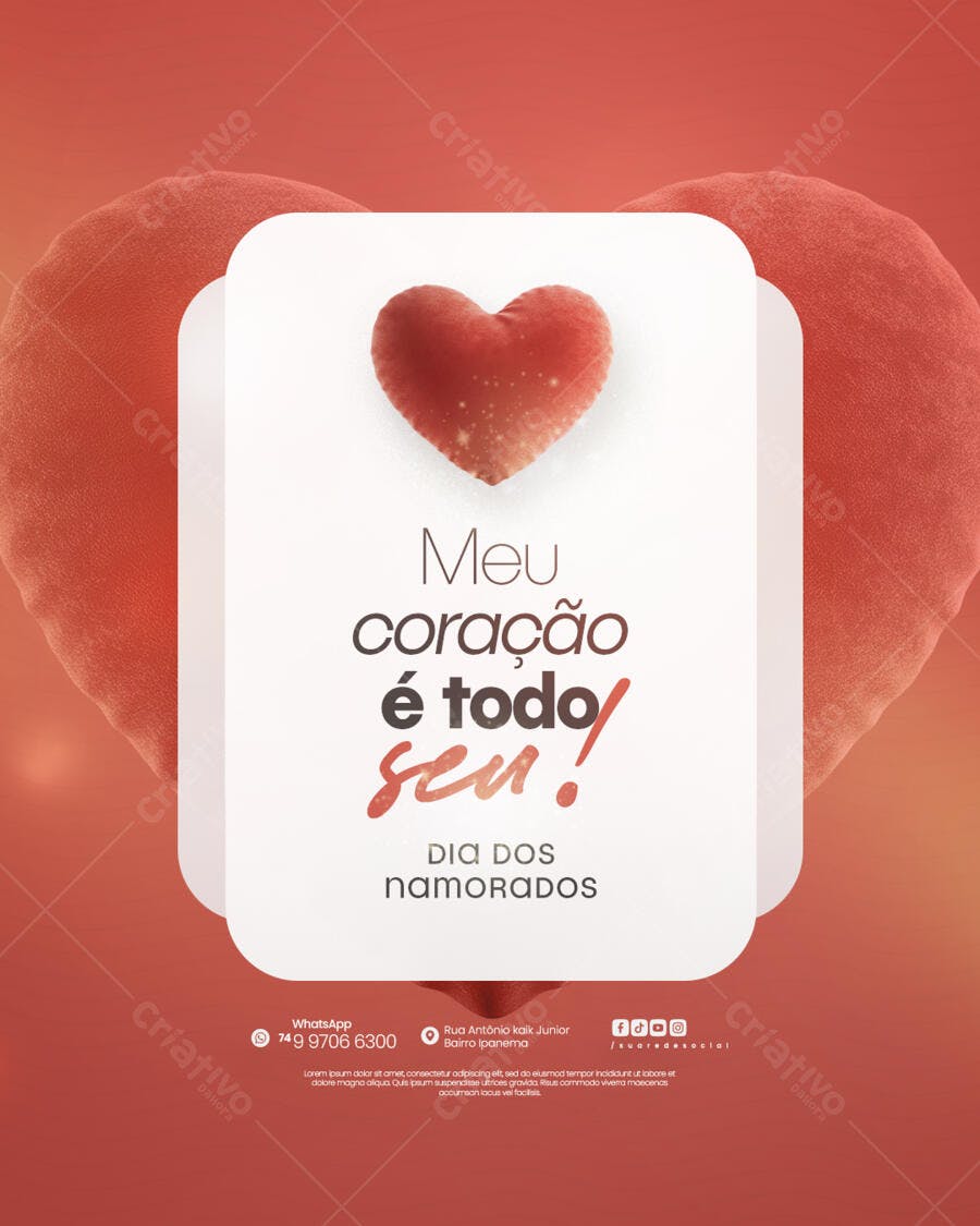 Flyer Dia dos Namorados PSD Editável