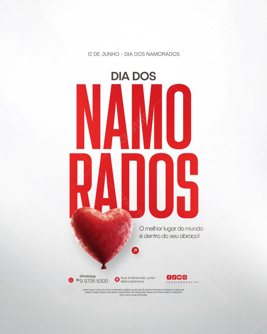 Flyer Dia dos Namorados PSD Editável