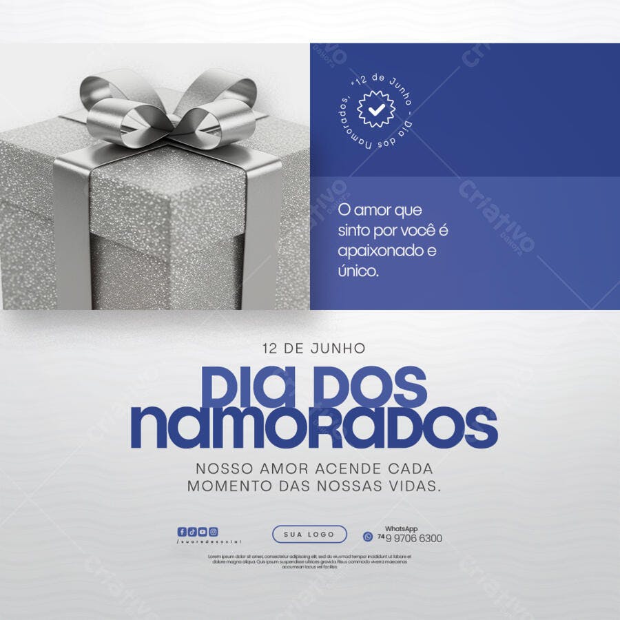Flyer Dia dos Namorados 12 de Junho PSD Editável