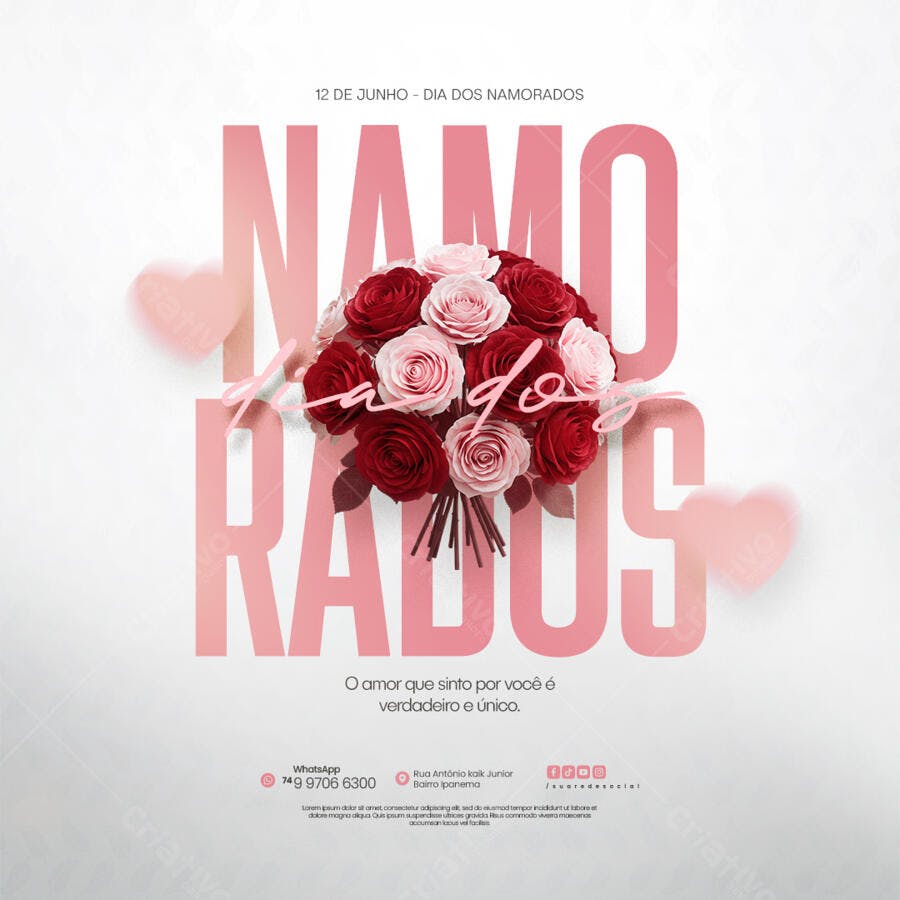 Flyer Dia dos Namorados PSD Editável