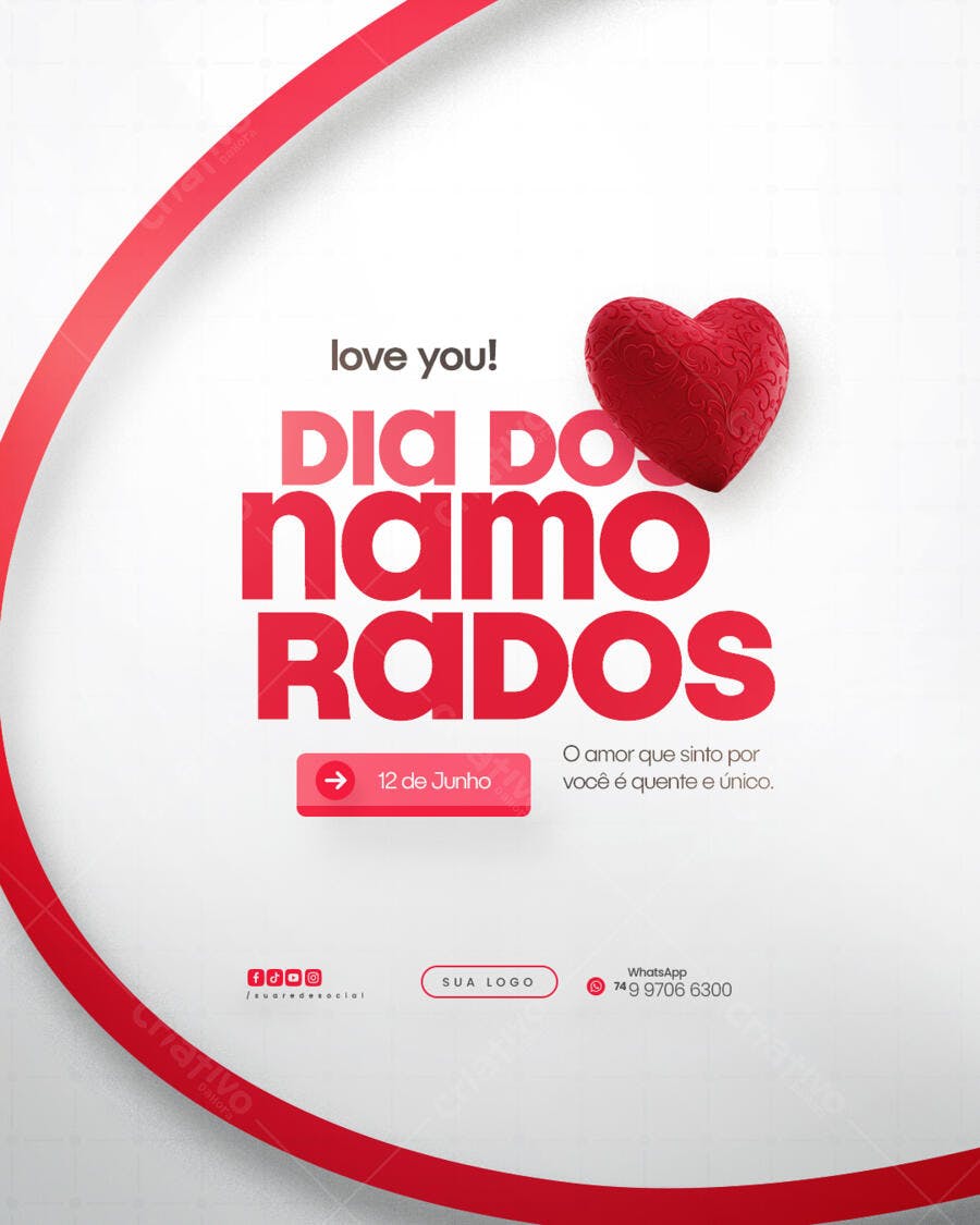Flyer para Dia dos Namorados PSD Editável
