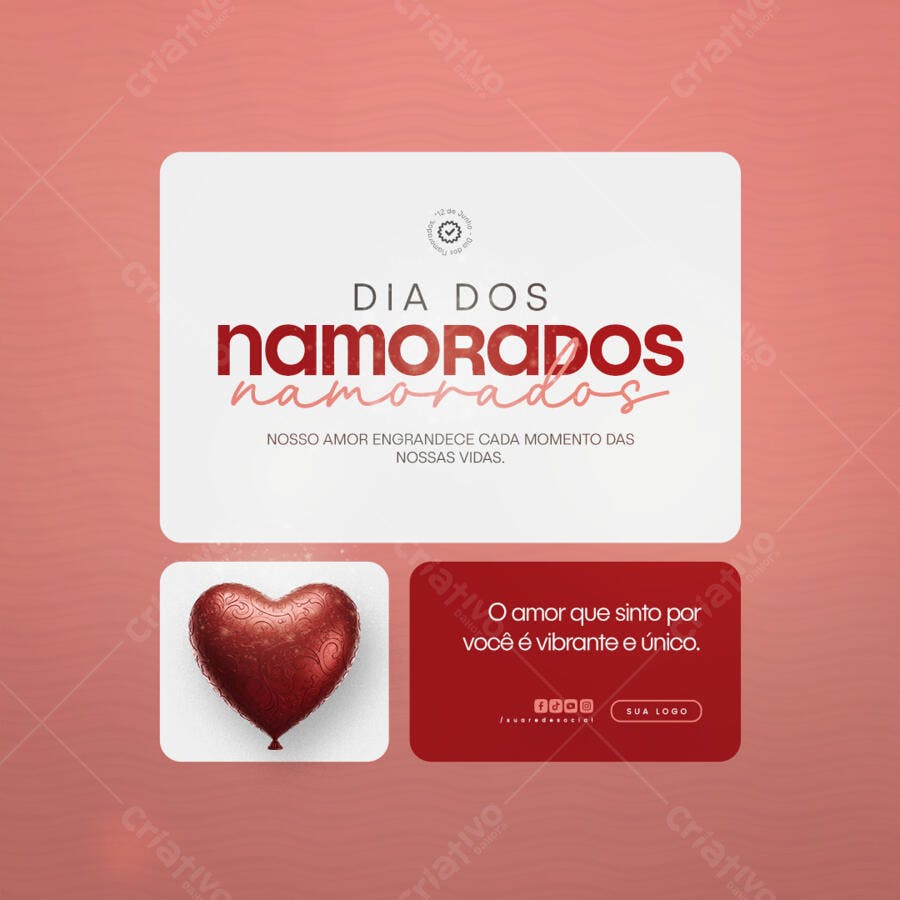 Post para o Dia dos Namorados PSD Editável