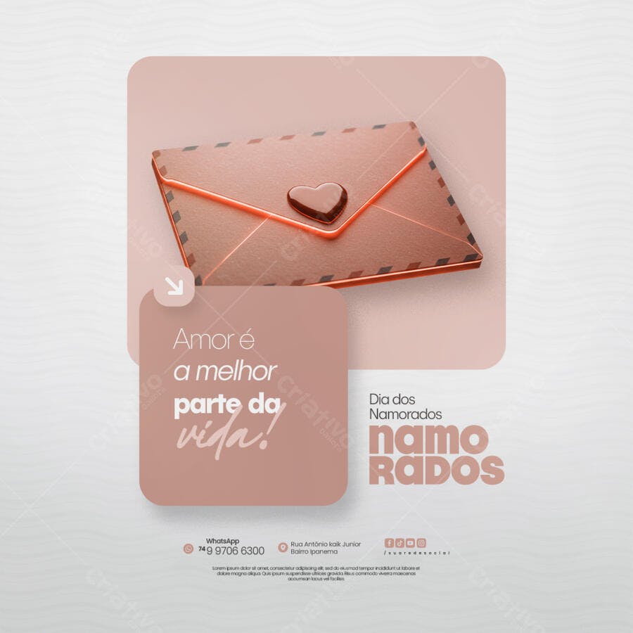 Postagem Dia dos Namorados PSD Editável