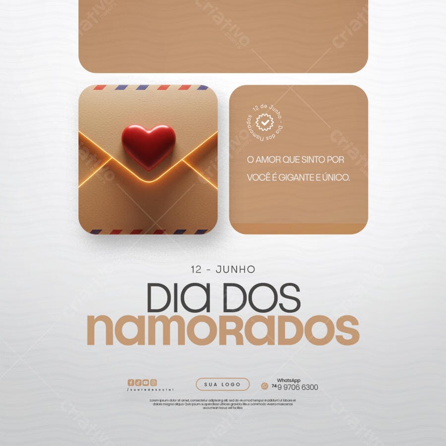 Flyer Dia dos Namorados PSD Editável