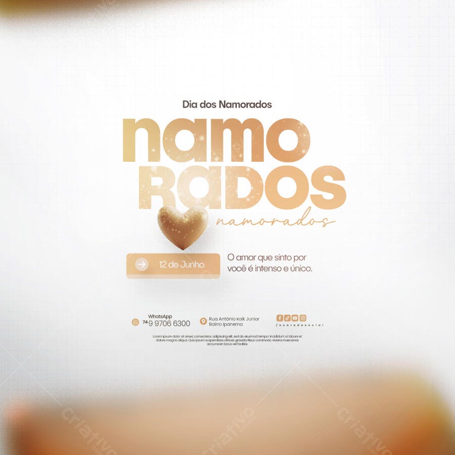Flyer Dia dos Namorados 12 de Junho PSD Editável