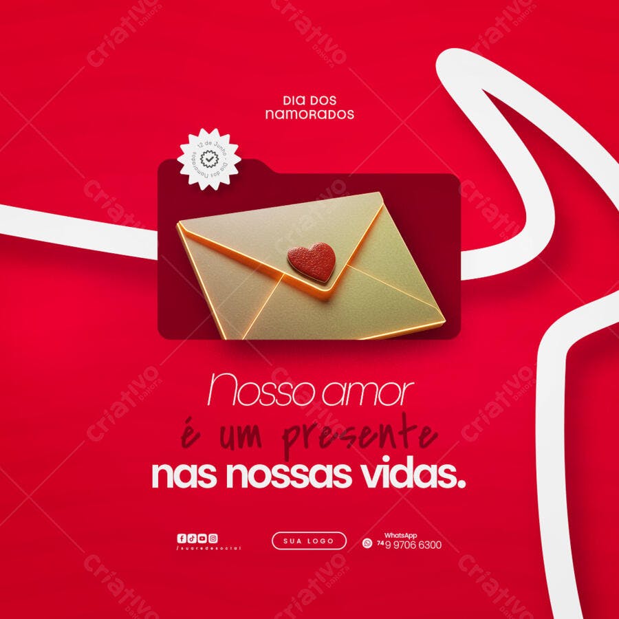 Postagem Dia dos Namorados PSD Editável