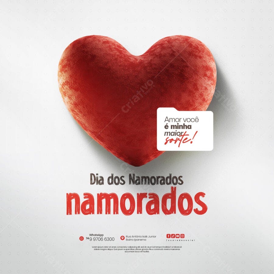 Flyer Dia dos Namorados PSD Editável