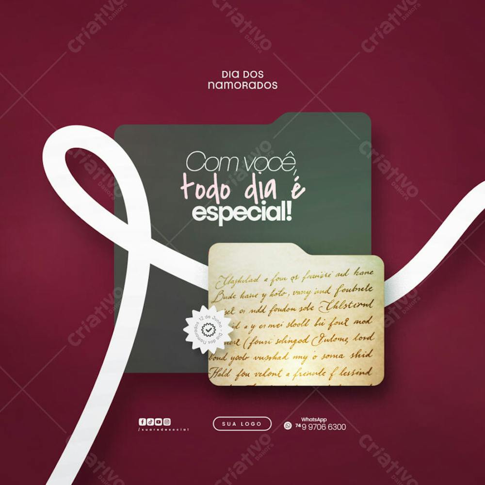 12 de Junho - Feliz Dia dos Namorados Social Media PSD Editável (138)