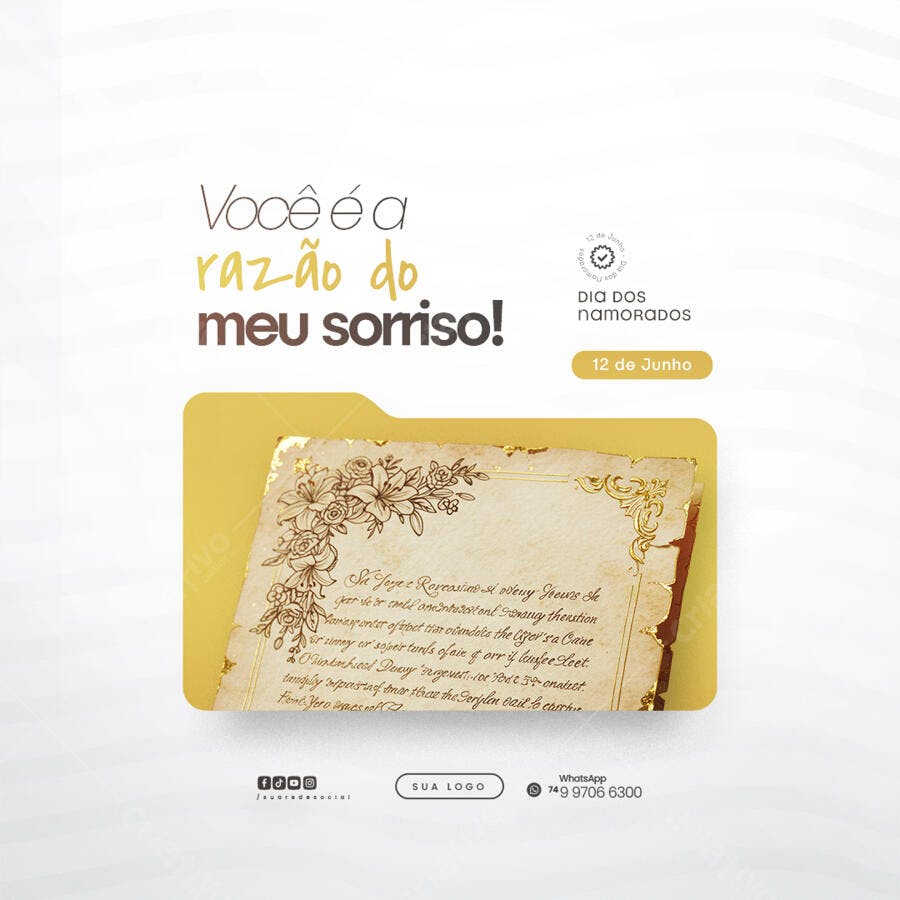 Post para Dia dos Namorados PSD Editável