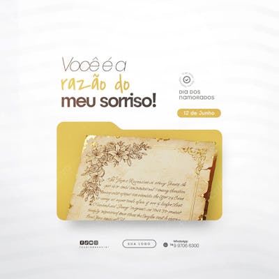 12 de Junho - Feliz Dia dos Namorados Social Media PSD Editável (136)