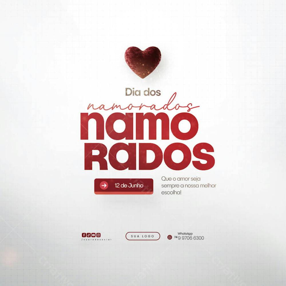 12 de Junho - Feliz Dia dos Namorados Social Media PSD Editável (144)