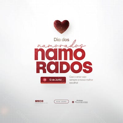 12 de Junho - Feliz Dia dos Namorados Social Media PSD Editável (144)