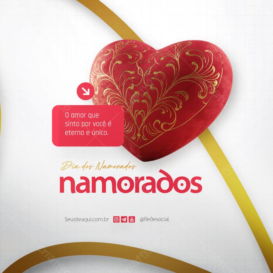 Post para Dia dos Namorados PSD Editável