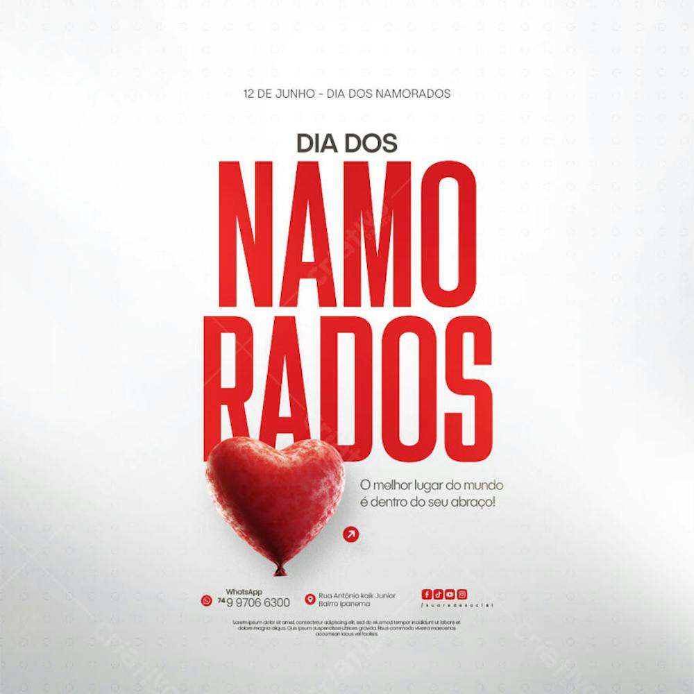 12 de Junho - Feliz Dia dos Namorados Social Media PSD Editável (149)