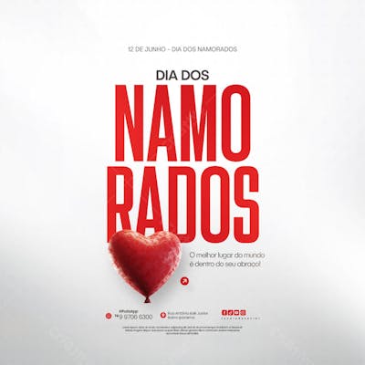 12 de Junho - Feliz Dia dos Namorados Social Media PSD Editável (149)