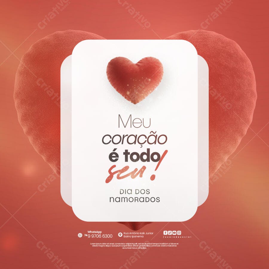 Post para o Dia dos Namorados PSD Editável