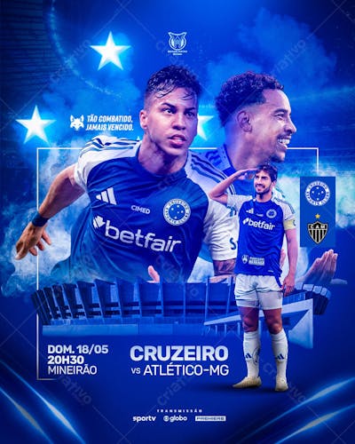 FLYER ESPORTIVO - CRUZEIRO VS ATLÉTICO MINEIRO BRASILEIRÃO 2025