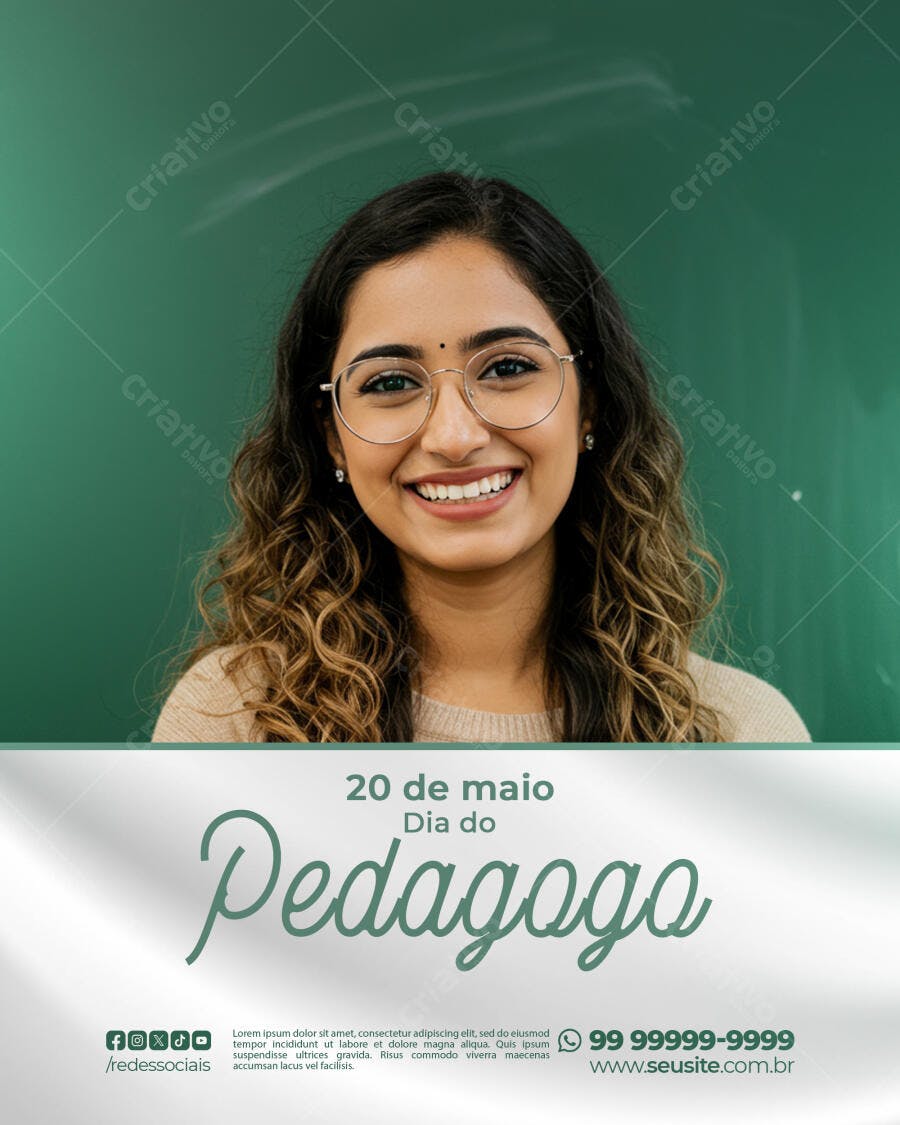 Postagem Dia do Pedagogo PSD Editável
