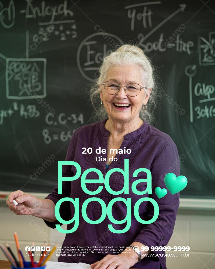 Flyer Dia do Pedagogo 20 de Maio PSD Editável
