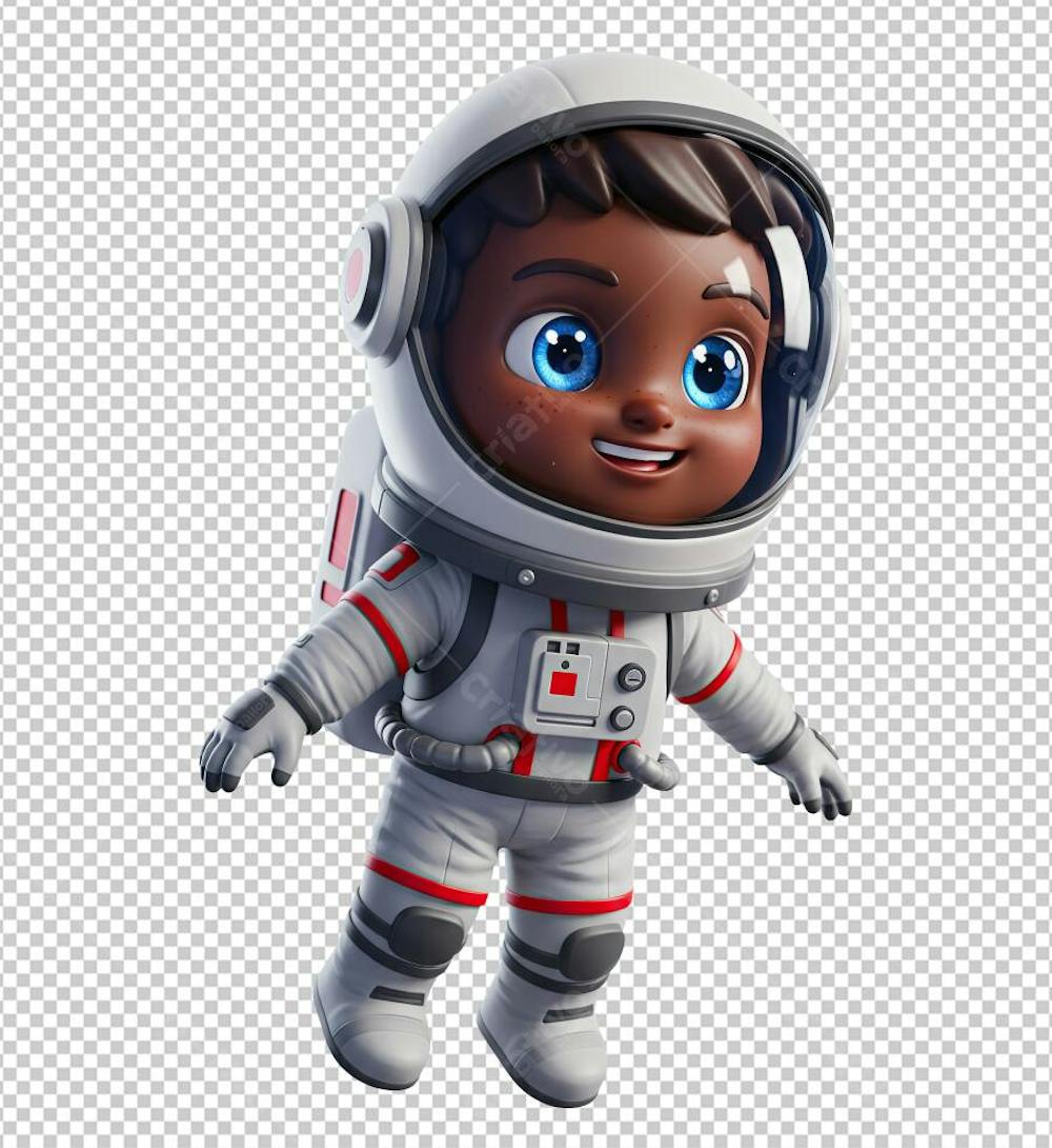 Menino Afrodescendente Com Traje de Astronauta