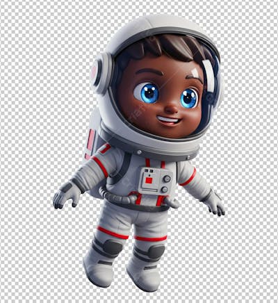 Menino Afrodescendente Com Traje de Astronauta