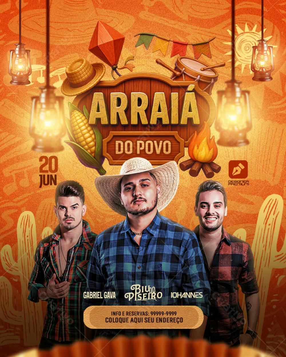 flyer de show festa junina, arraia, arraial de são joão (2)