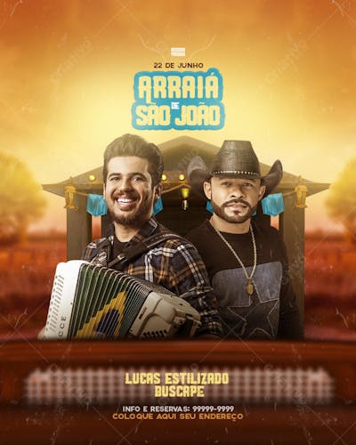 flyer de show festa junina, arraia, arraial de são joão (1)