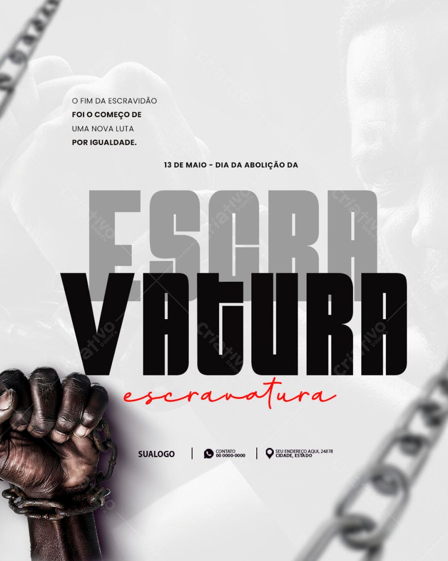 Flyer Dia da Abolição da Escravatura PSD Editável