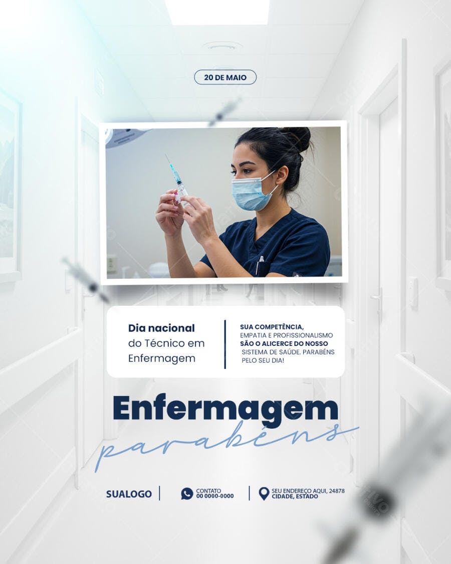 Post para Dia do Técnico em Enfermagem PSD Editável