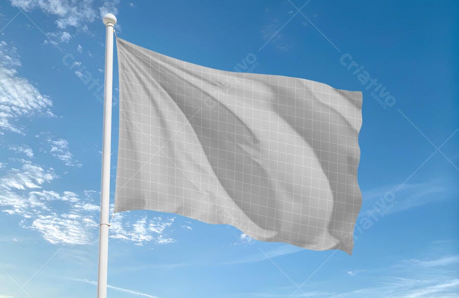 Mockup de Bandeira Cinza em Dia Ensolarado