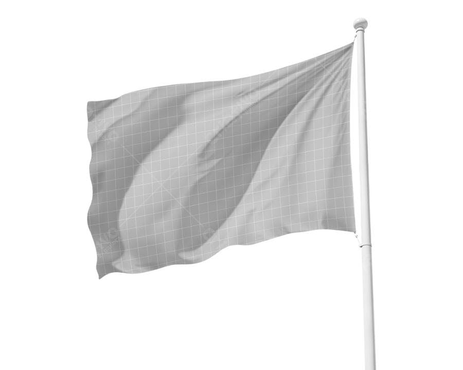 Mockup de Bandeira Cinza em Alta Resolução