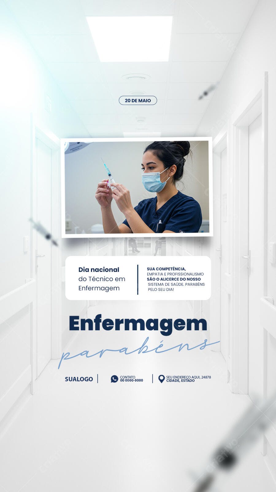 Post para Dia do Técnico em Enfermagem PSD Editável