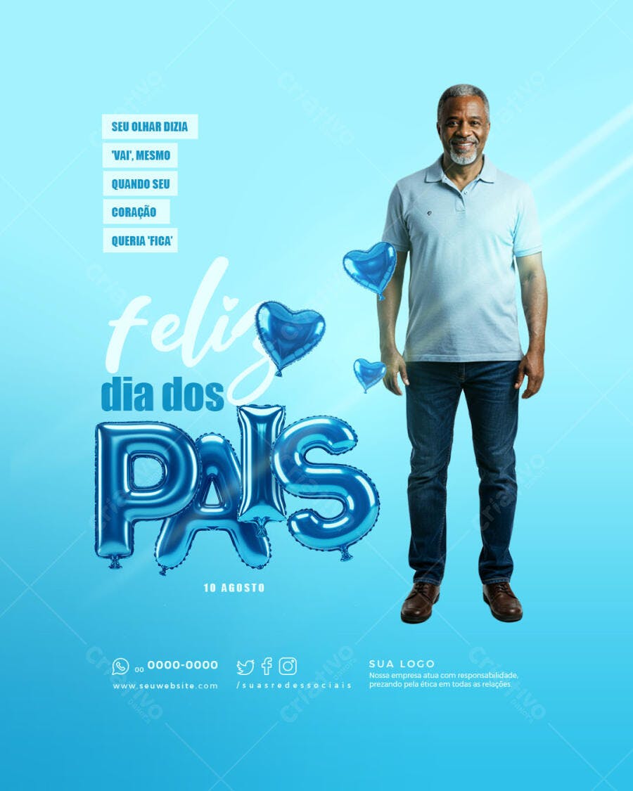 Flyer Dia dos Pais PSD Editável - 10 de Agosto