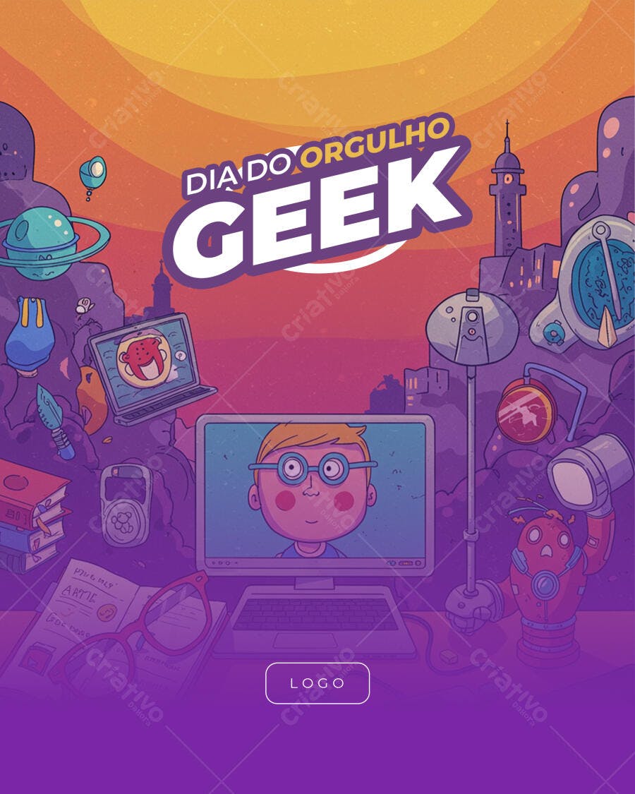 Flyer Dia do Orgulho Geek PSD Editável