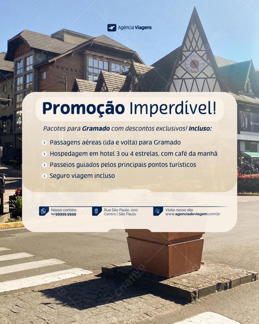 Flyer para Promoção Gramado PSD Editável