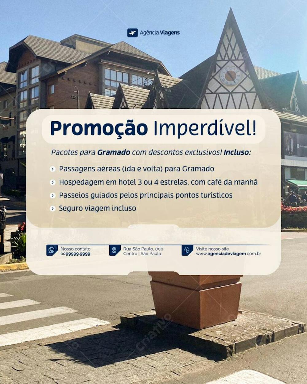 Agência de Viagem Turismo Social Media Post Design Feed Psd Editável
