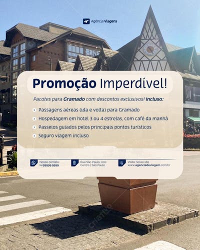 Agência de Viagem Turismo Social Media Post Design Feed Psd Editável