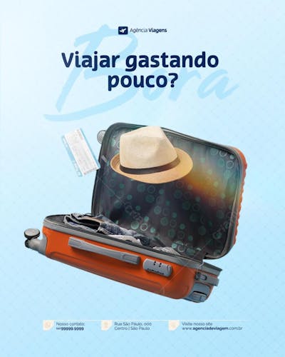 Agência de Viagem Turismo Social Media Post Design Feed Psd Editável