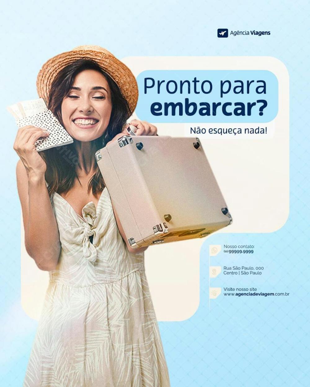 Agência de Viagem Turismo Social Media Post Design Feed Psd Editável