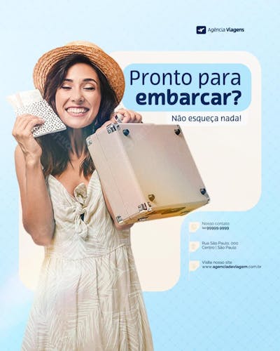 Agência de Viagem Turismo Social Media Post Design Feed Psd Editável
