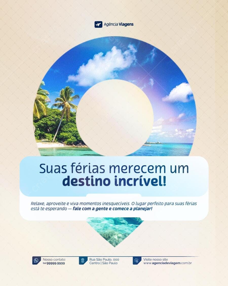 Flyer para Agência de Viagens PSD Editável