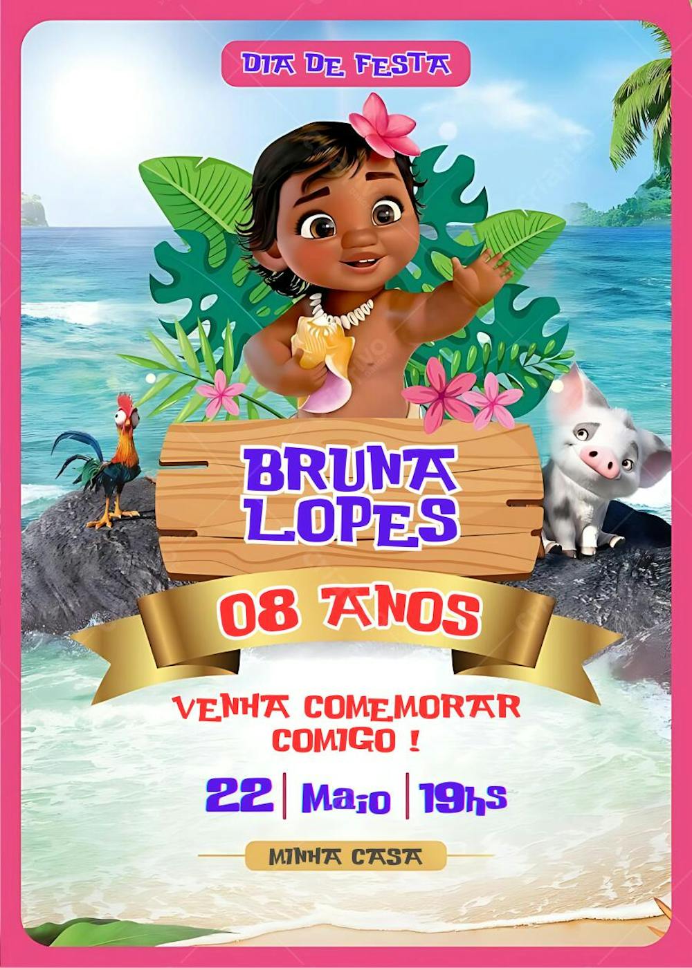 Convite infantil lILO E Stitch AND ANGEL
