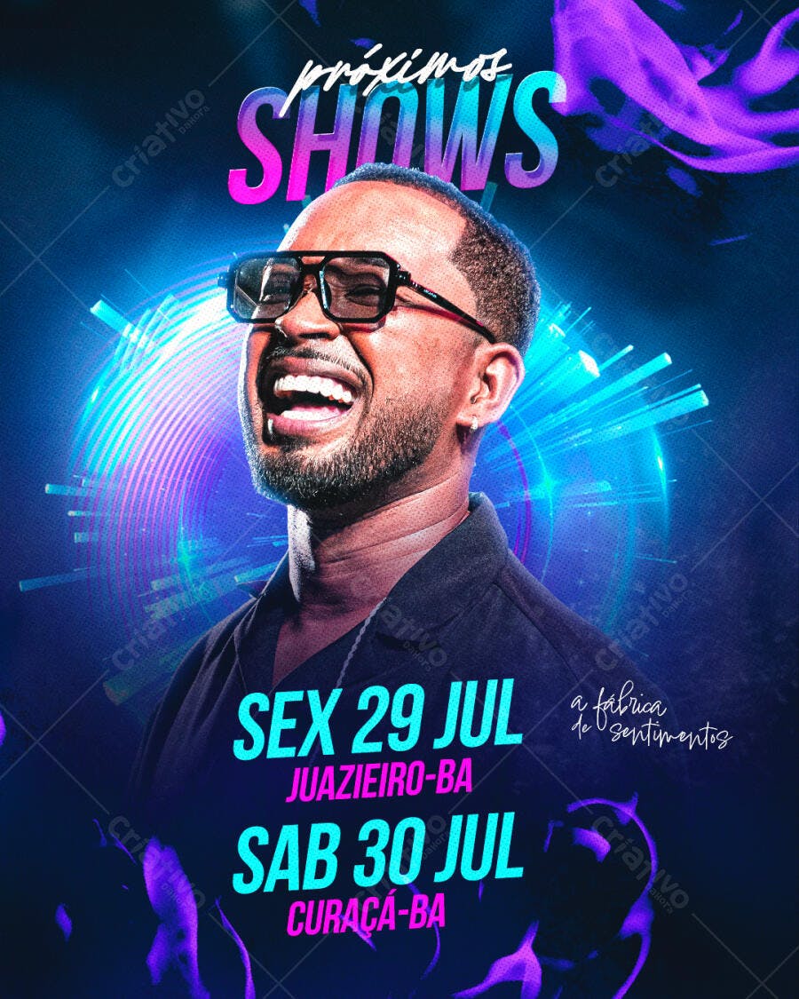 Flyer Show Musical Julho PSD Editável
