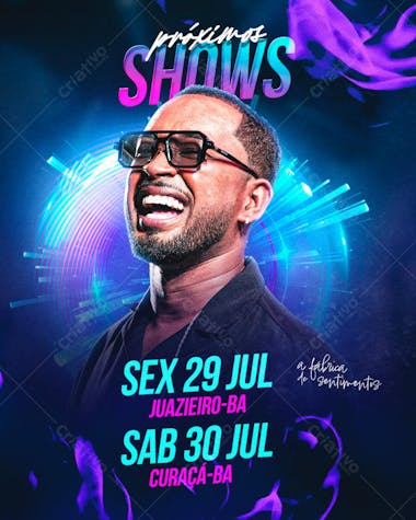 FLYER AGENDA DE SHOWS FEED PSD EDITÁVEL