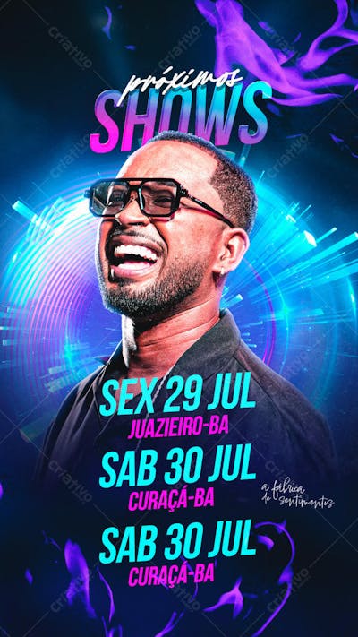 FLYER AGENDA DE SHOWS STORY PSD EDITÁVEL