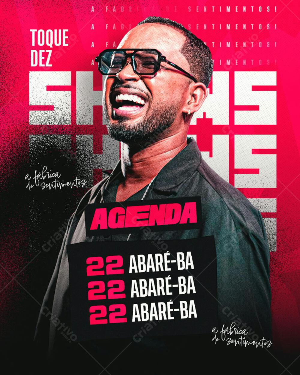 FLYER AGENDA DE SHOWS FEED PSD EDITÁVEL